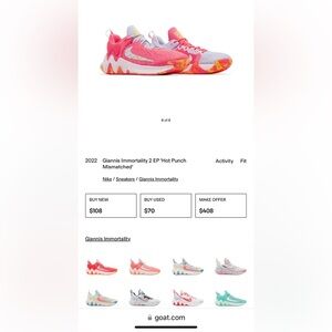 Nike Giannis Immortality 2 Men’s basketball shoes in Hot Punch size 8.5